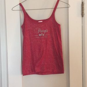 Sturgis red with sparkles tank top.   Size XL